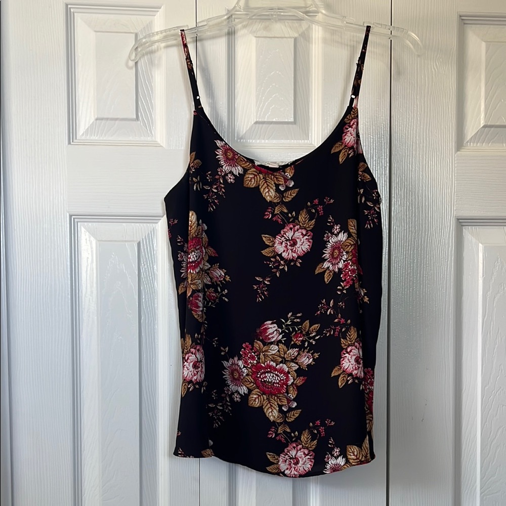 Floral Black and Pink Women's Top M